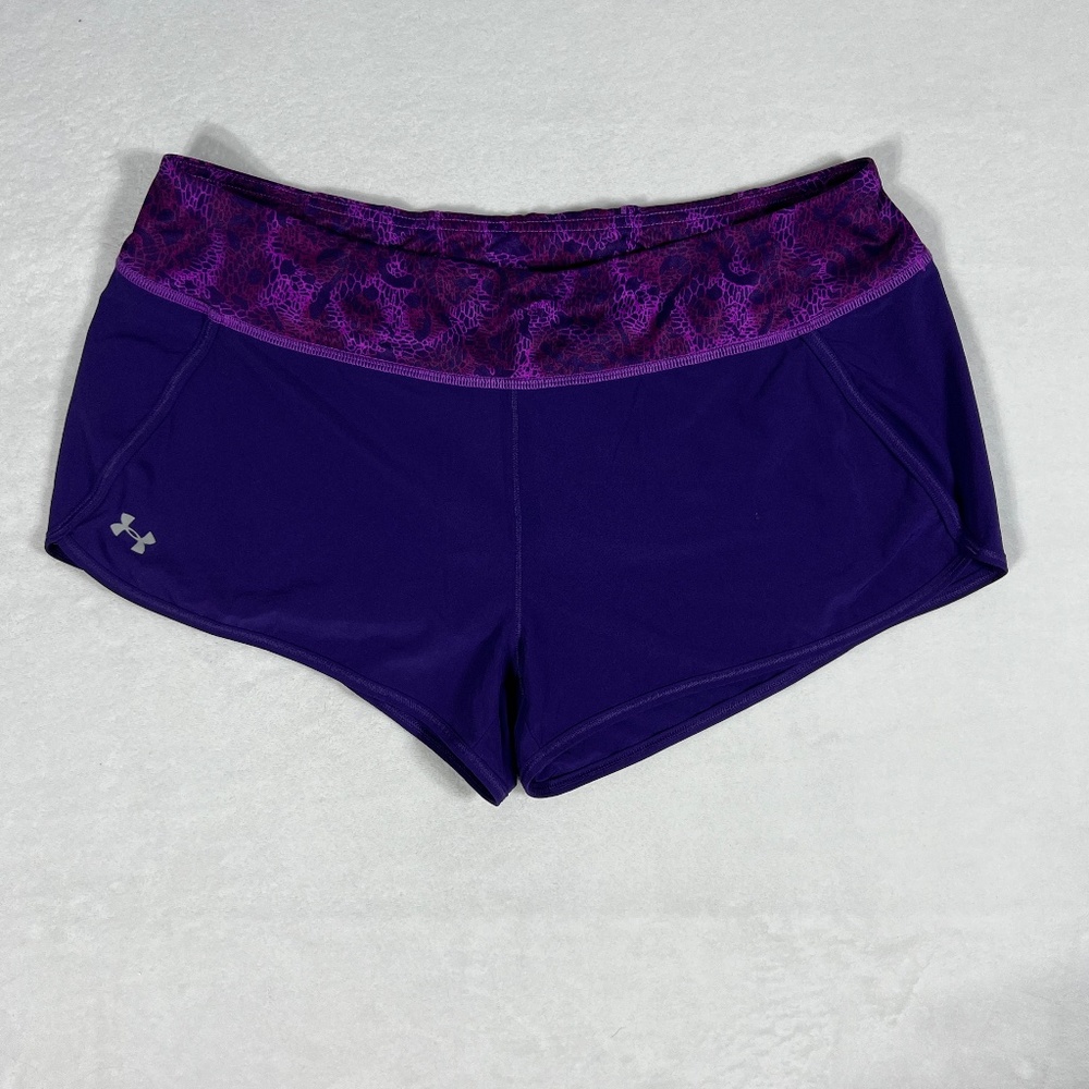 UA purple semi-fitted running shorts size Large